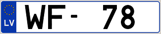 Auto numura zīme WF78