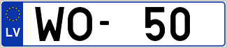 Auto numura zīme WO50