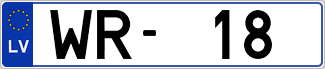 Auto numura zīme WR18