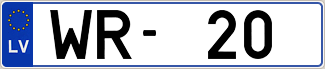 Auto numura zīme WR20