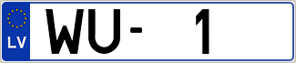 Auto numura zīme WU1