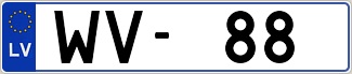 Auto numura zīme WV88
