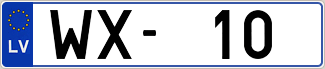 Auto numura zīme WX10