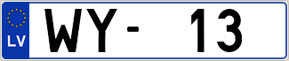Auto numura zīme WY13