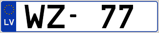 Auto numura zīme WZ77