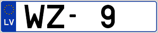 Auto numura zīme WZ9