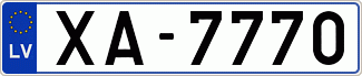 Auto numura zīme XA7770