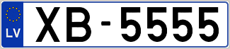 Auto numura zīme XB5555