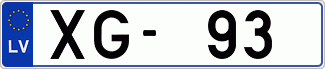 Auto numura zīme XG93