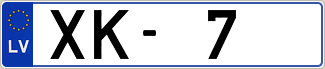 Auto numura zīme XK7