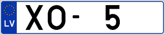 Auto numura zīme XO5