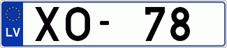 Auto numura zīme XO78