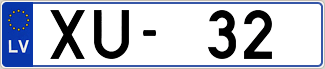 Auto numura zīme XU32