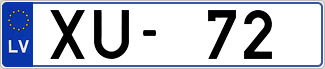 Auto numura zīme XU72