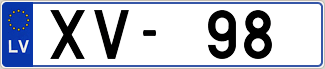Auto numura zīme XV98
