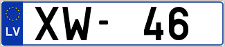 Auto numura zīme XW46