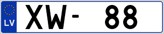 Auto numura zīme XW88