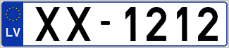 Auto numura zīme XX1212 Auto numura zīme XX1212