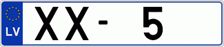 Auto numura zīme XX5