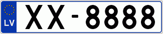 Auto numura zīme XX8888