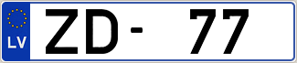 Auto numura zīme ZD77