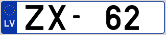 Auto numura zīme ZX62