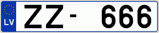 Auto numura zīme ZZ666