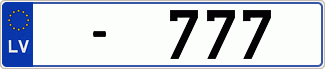 Auto numura zīme - 777