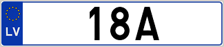 Auto numura zīme 18A