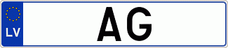 Auto numura zīme AG