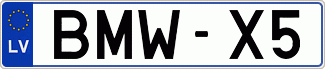Auto numura zīme BMW-X5