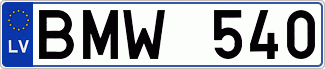 Auto numura zīme BMW 540