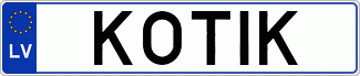Auto numura zīme KOTIK