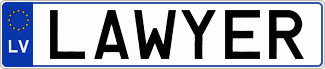 Auto numura zīme LAWYER