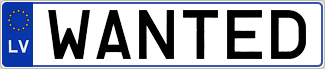 Auto numura zīme WANTED