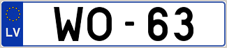 Auto numura zīme WO-63