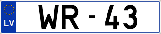 Auto numura zīme WR-43