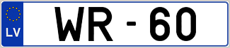 Auto numura zīme WR-60