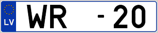 Auto numura zīme WR -20