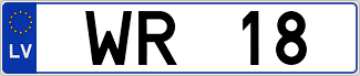 Auto numura zīme WR 18