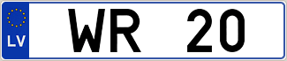 Auto numura zīme WR 20