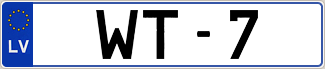 Auto numura zīme WT-7