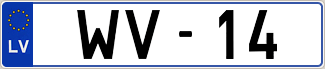 Auto numura zīme WV-14