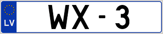 Auto numura zīme WX-3