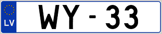 Auto numura zīme WY-33