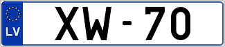 Auto numura zīme XW-70