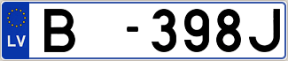 Auto numura zīme B398J