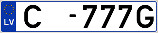 Auto numura zīme C777G