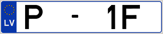 Auto numura zīme P1F