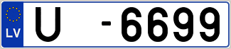 Auto numura zīme U6699
